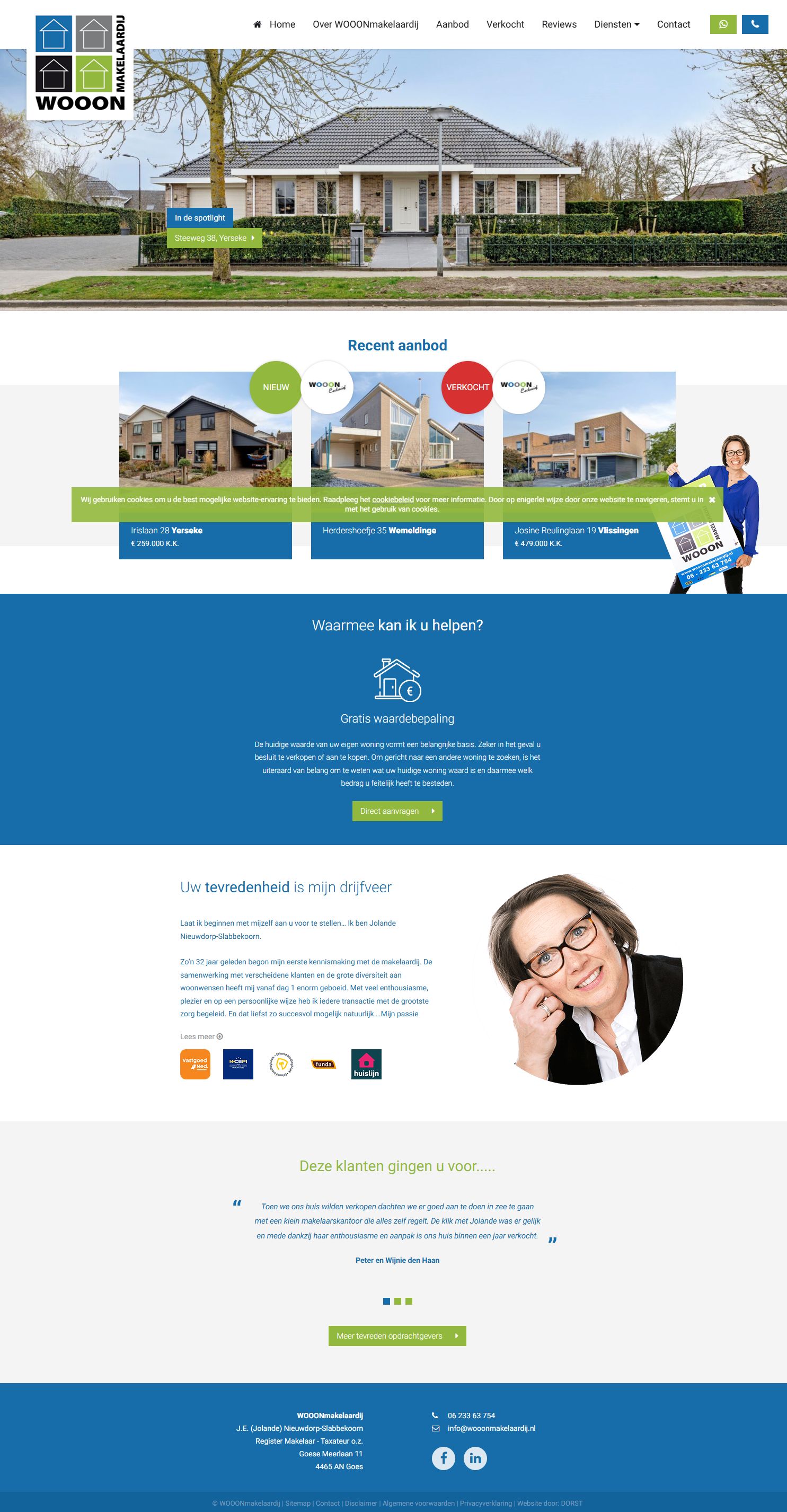 Capture d'écran du site web de www.wooonmakelaardij.nl
