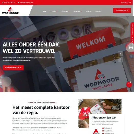 Screenshot van de website van www.wormgoor.net