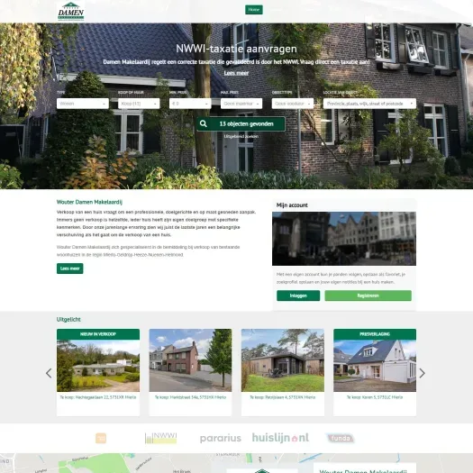 Capture d'écran du site web de www.damenmakelaardij.nl