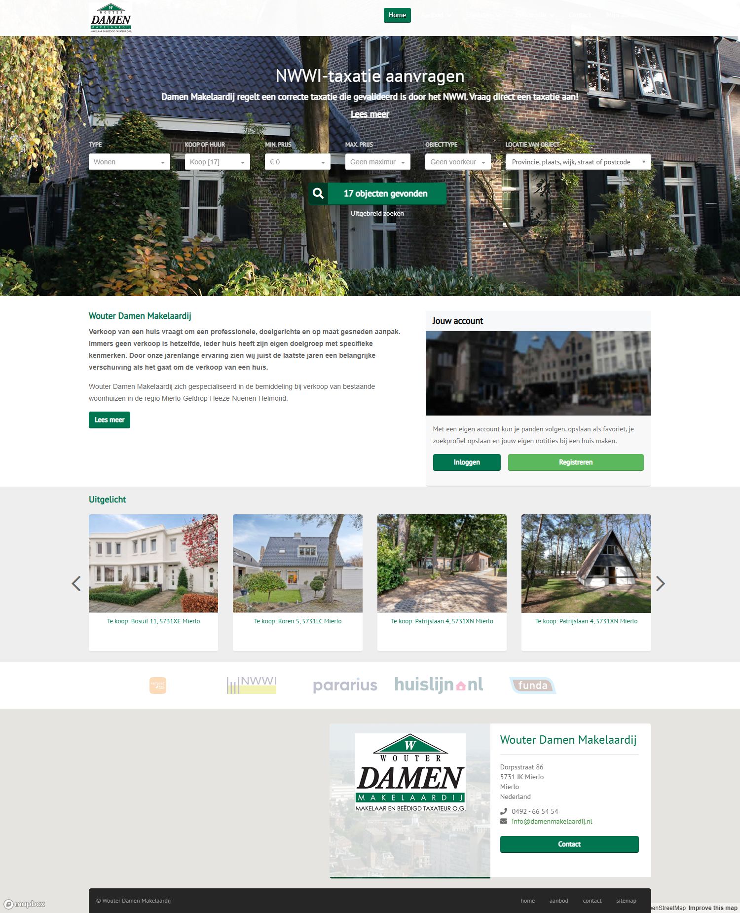 Screenshot der Website von www.damenmakelaardij.nl