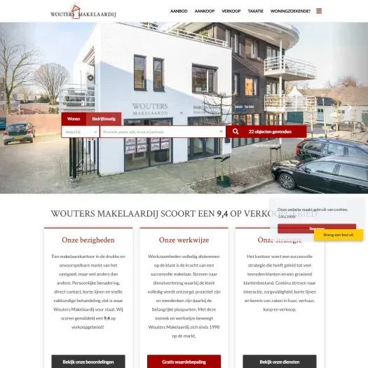 Screenshot der Website von www.woutersmakelaardij.nl
