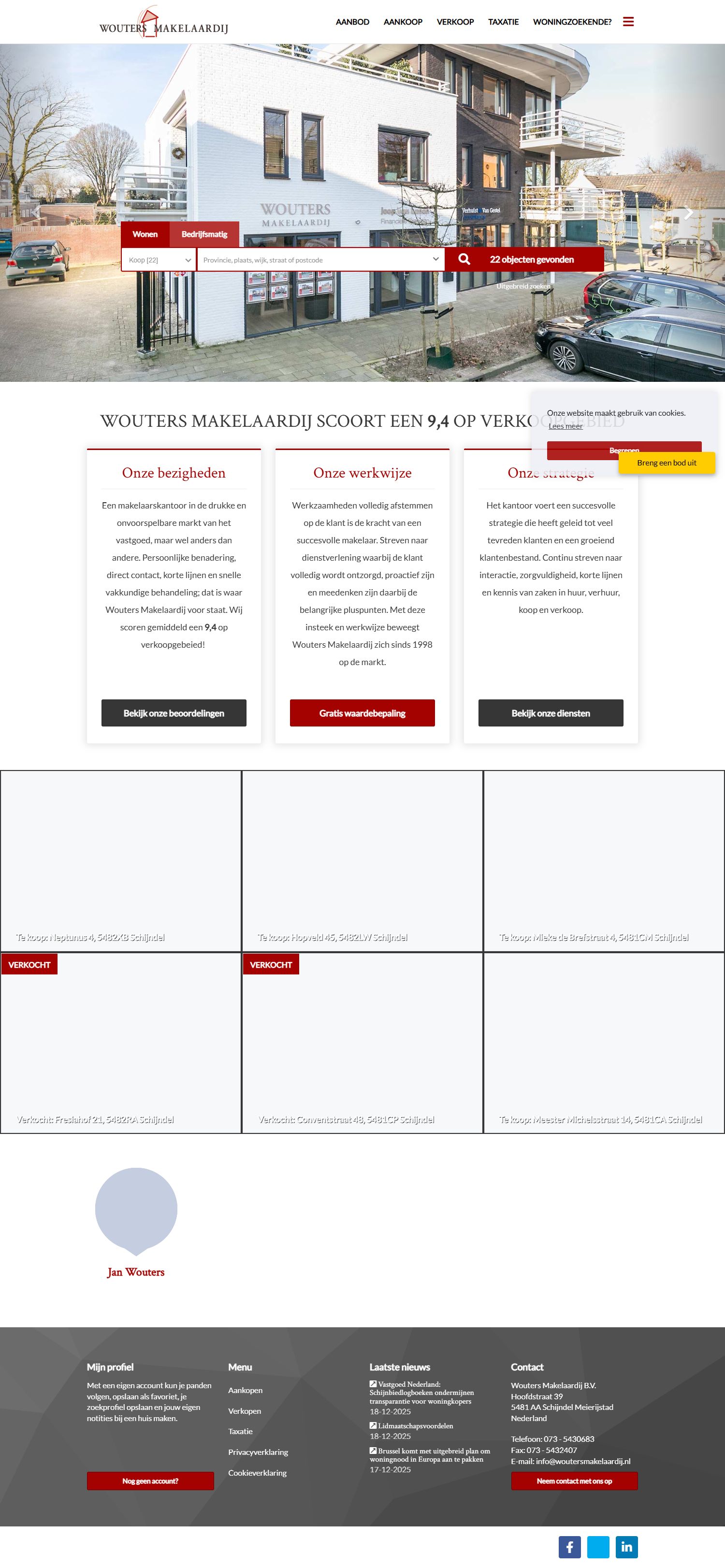 Screenshot der Website von www.woutersmakelaardij.nl