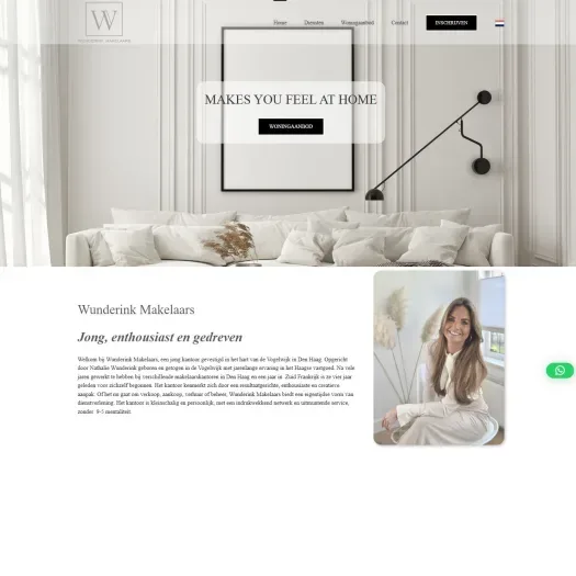 Screenshot of the website of wunderinkmakelaars.nl