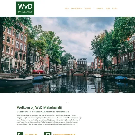 Screenshot of the website of www.wvdmakelaardij.nl