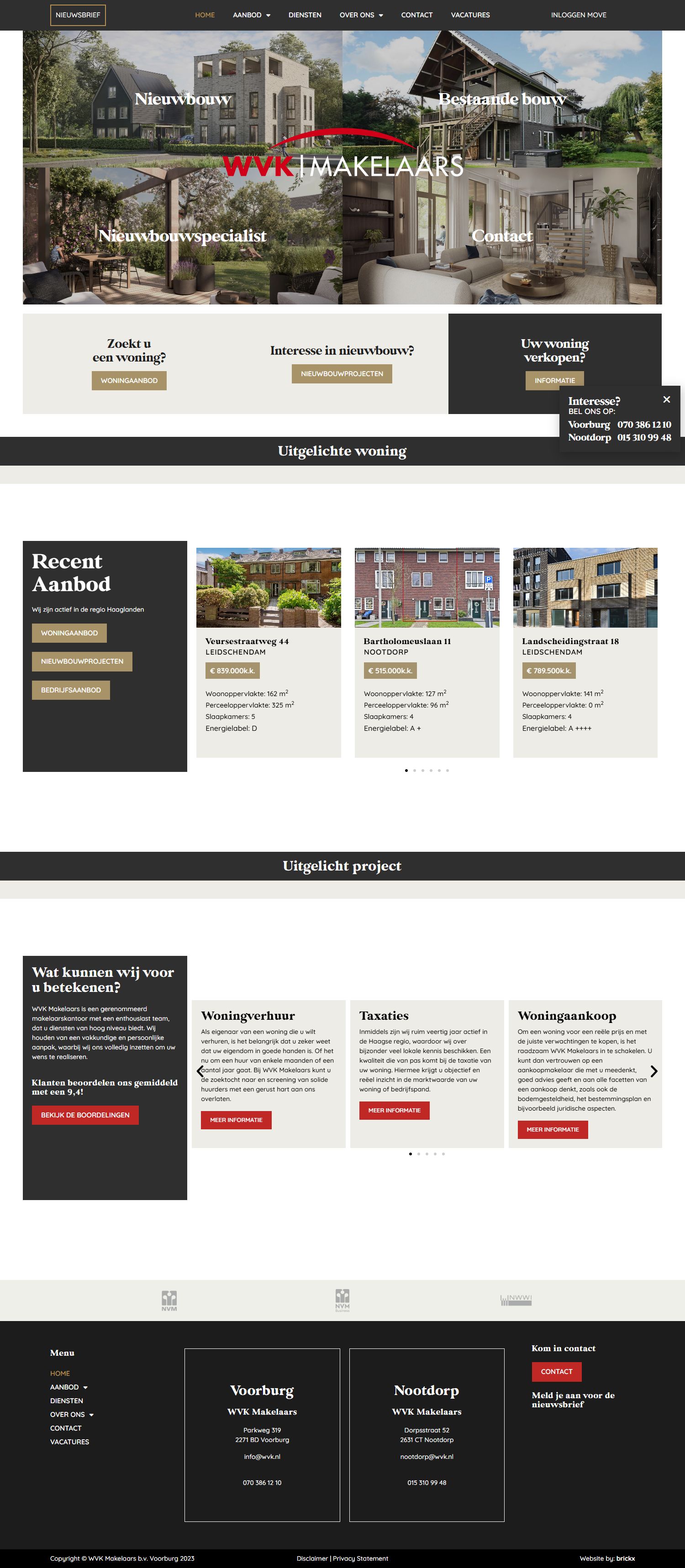 Capture d'écran du site web de www.wvk.nl