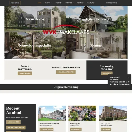 Screenshot van de website van www.wvk.nl