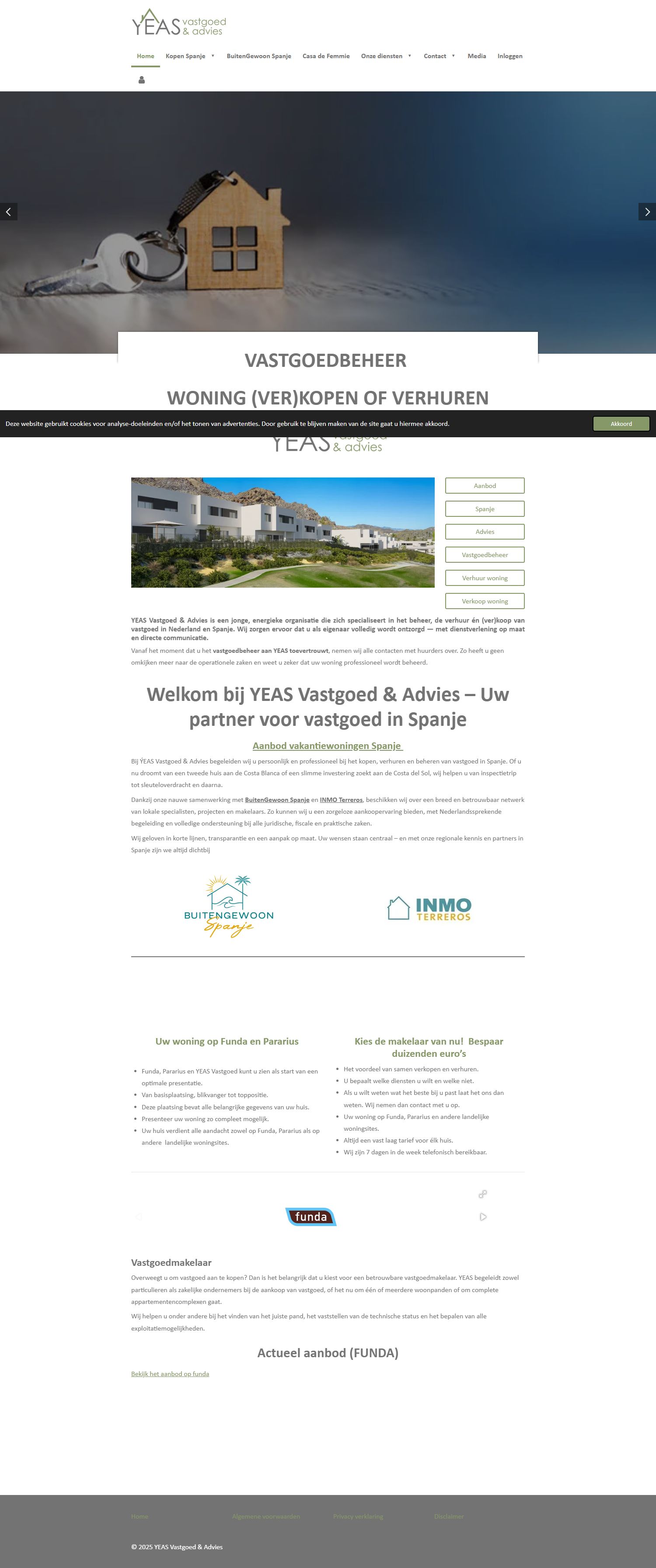 Screenshot der Website von www.yeas-vastgoed.nl