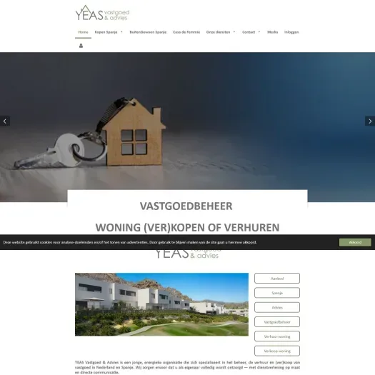 Screenshot van de website van www.yeas-vastgoed.nl