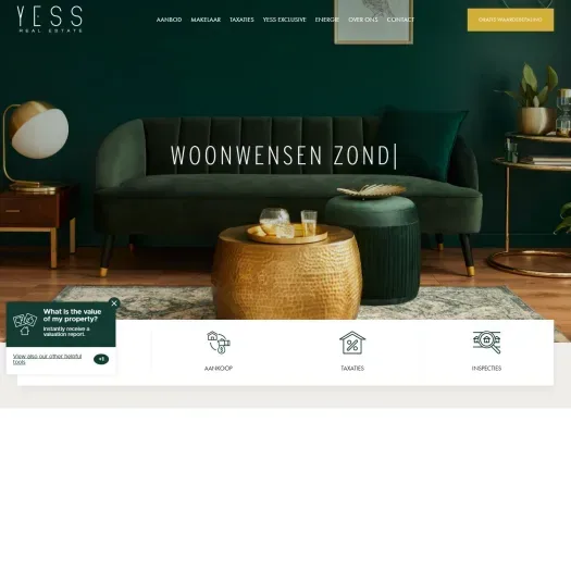 Screenshot van de website van www.yessrealestate.nl