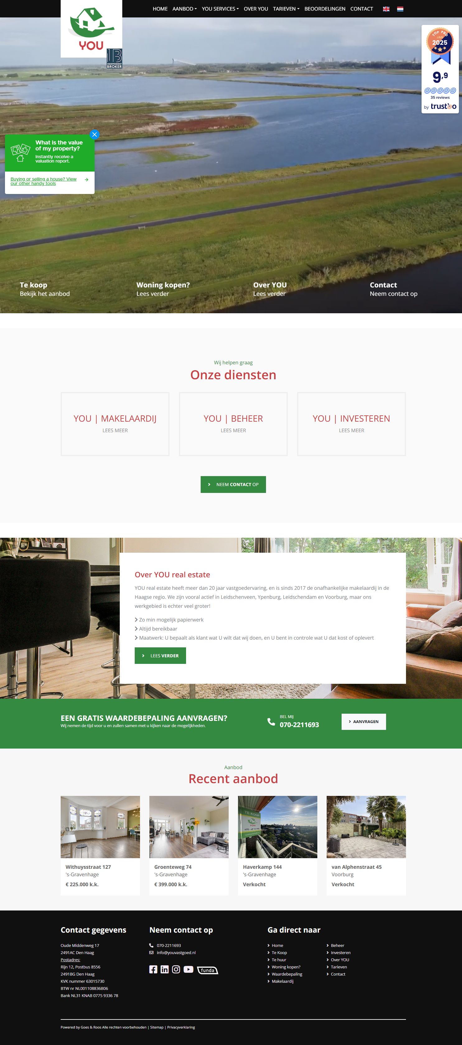 Screenshot der Website von www.yourealestate.eu