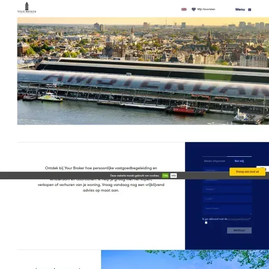 Screenshot of the website of www.yourbroker.nl