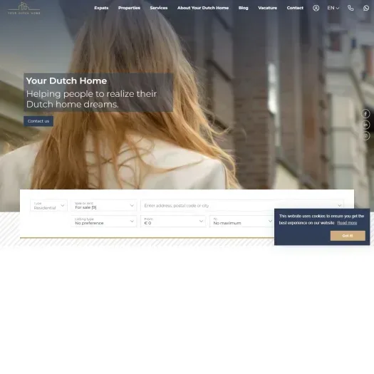Screenshot der Website von www.yourdutchhome.com