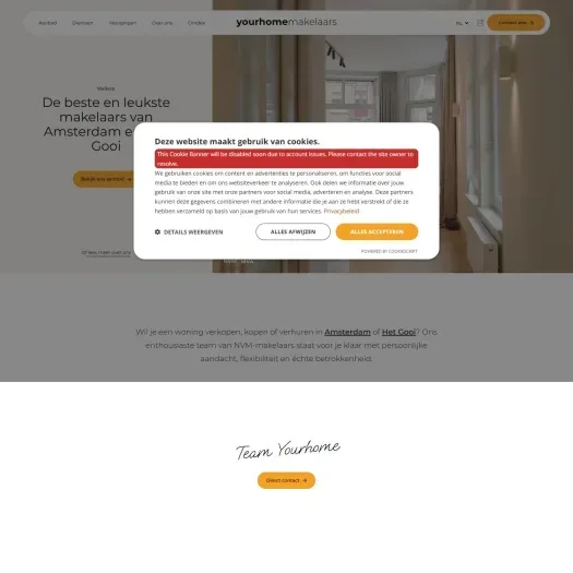 Screenshot der Website von yourhome.nl