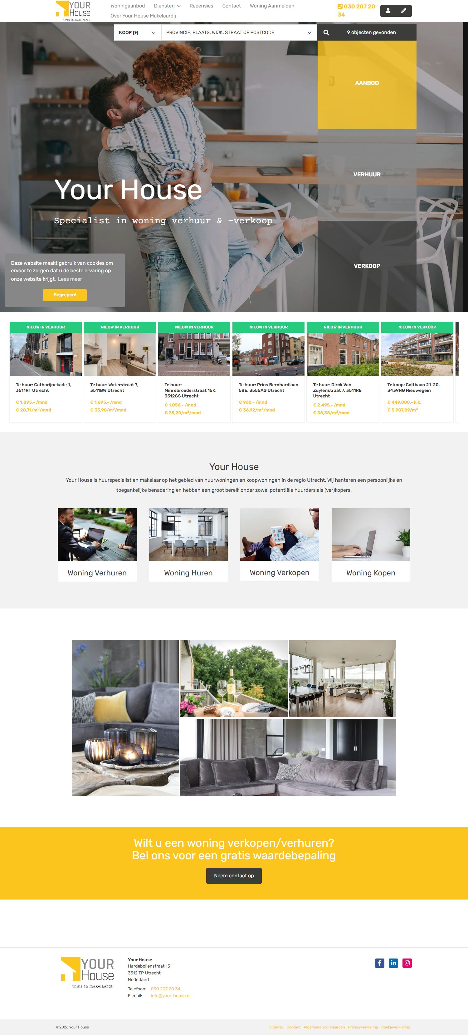 Screenshot der Website von www.your-house.nl