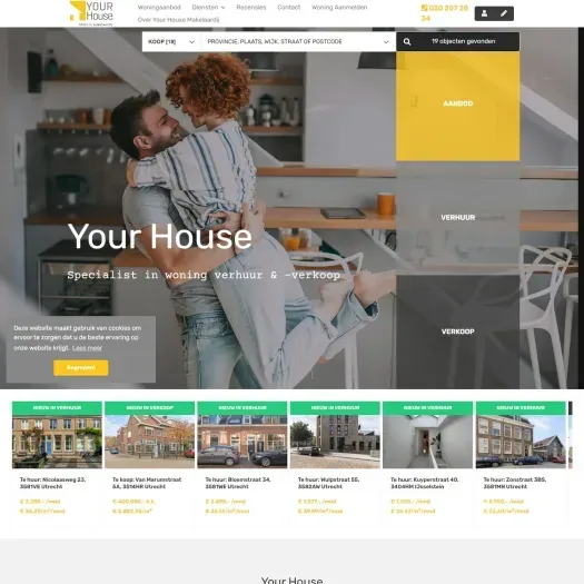 Screenshot der Website von www.your-house.nl