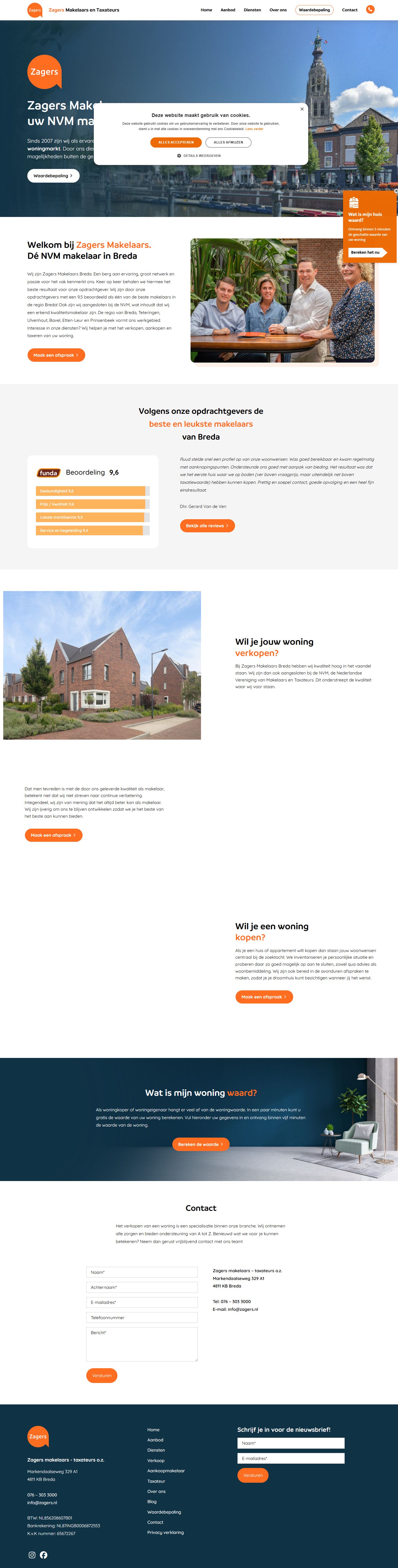 Screenshot der Website von www.zagers.nl