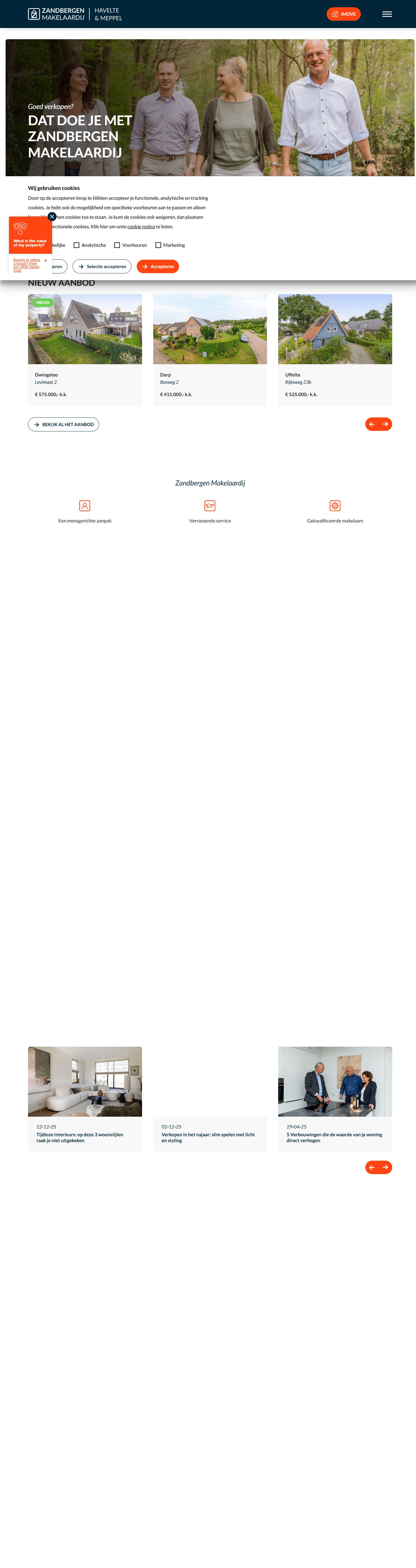 Screenshot der Website von www.zandbergenmakelaardij.nl