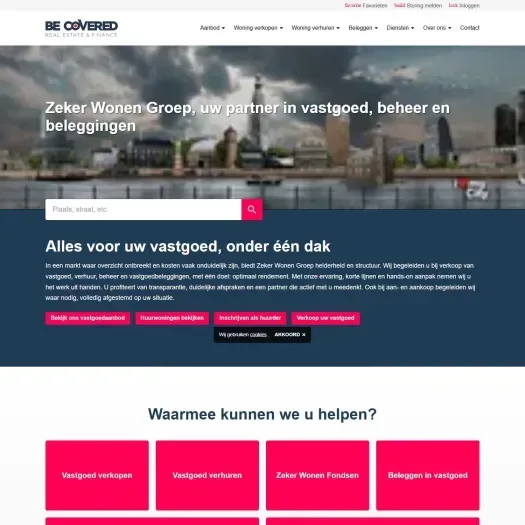 Screenshot der Website von www.zekerwonengroep.nl