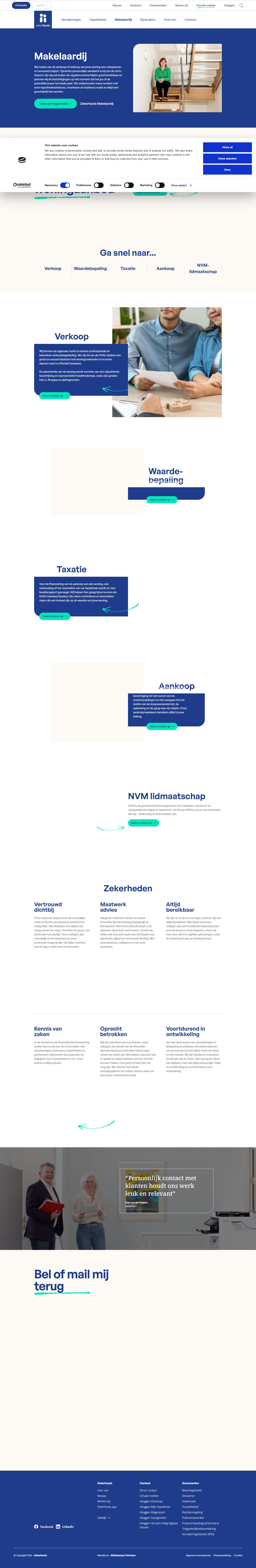 Screenshot van de website van www.zekerheuts.nl