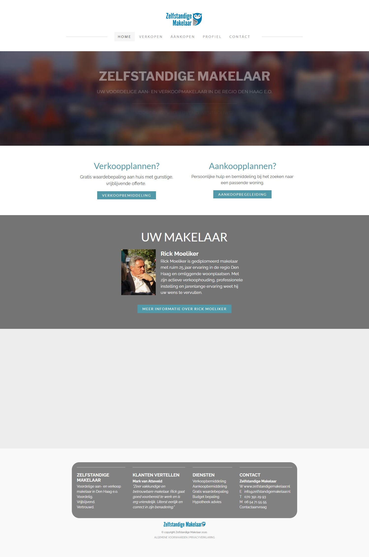 Screenshot van de website van www.zelfstandigemakelaar.nl