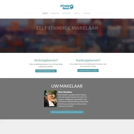 Screenshot der Website von www.zelfstandigemakelaar.nl