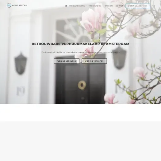 Screenshot van de website van zenhomerentals.nl