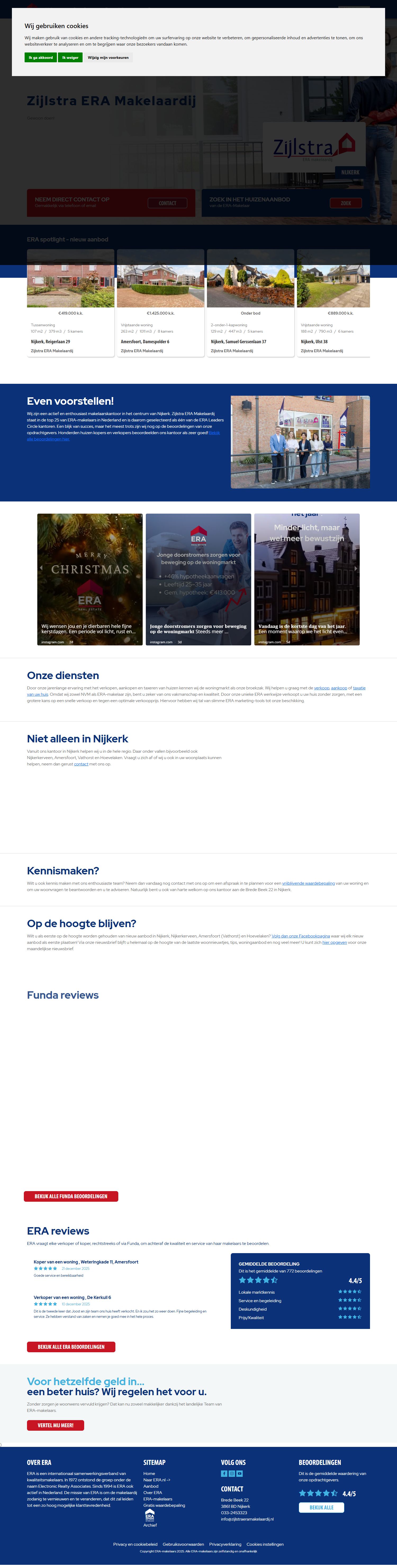 Screenshot der Website von www.zijlstraeramakelaardij.nl