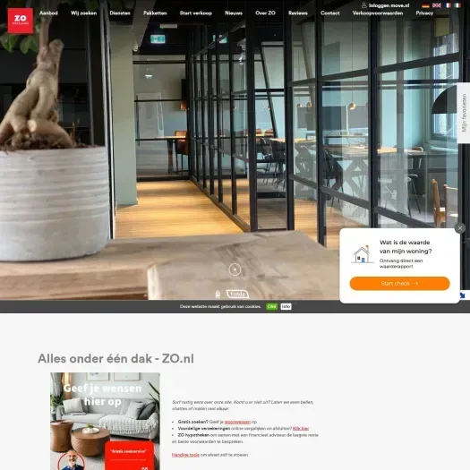 Screenshot van de website van www.zomakelaars.nl