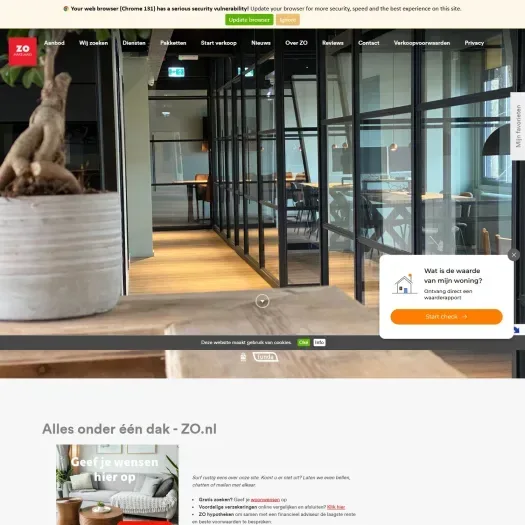 Screenshot van de website van www.zomakelaars.nl