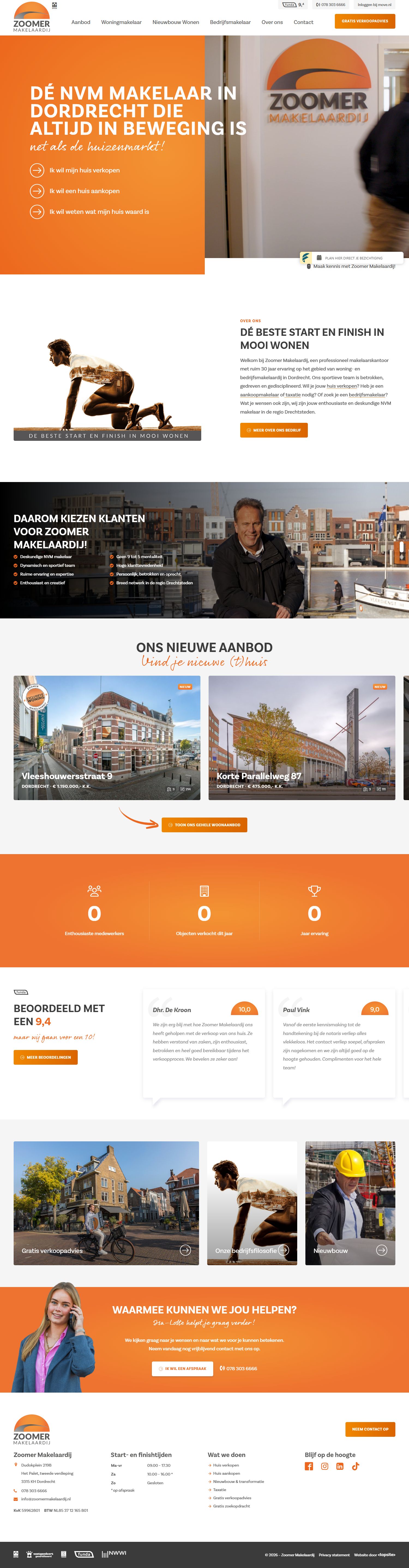 Screenshot der Website von www.zoomermakelaardij.nl