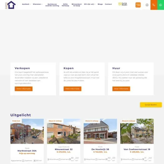 Screenshot of the website of www.zopfi-makelaardij.nl