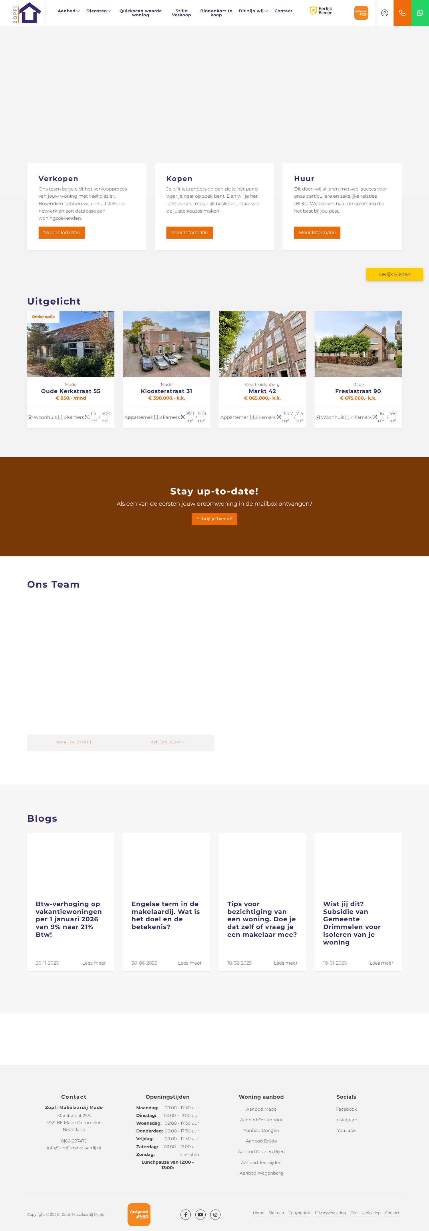 Screenshot der Website von www.zopfi-makelaardij.nl