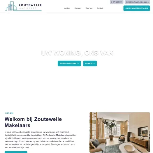 Screenshot of the website of www.zoutewellemakelaars.nl