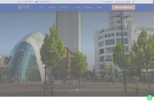 Screenshot van de website van zuidbeheer.nl
