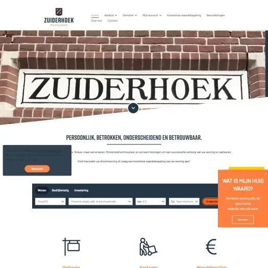 Screenshot der Website von www.zhmakelaars.nl