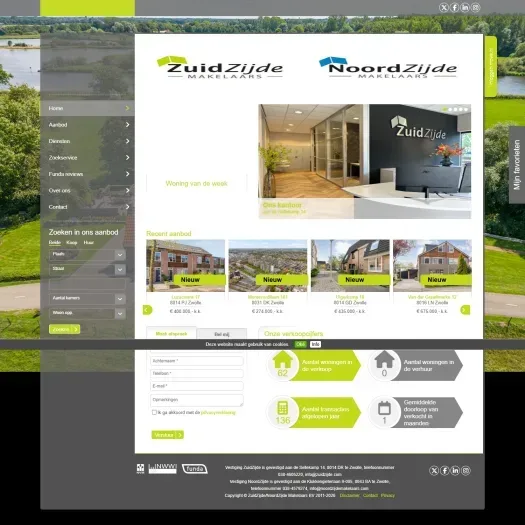 Capture d'écran du site web de www.zuidzijde.com