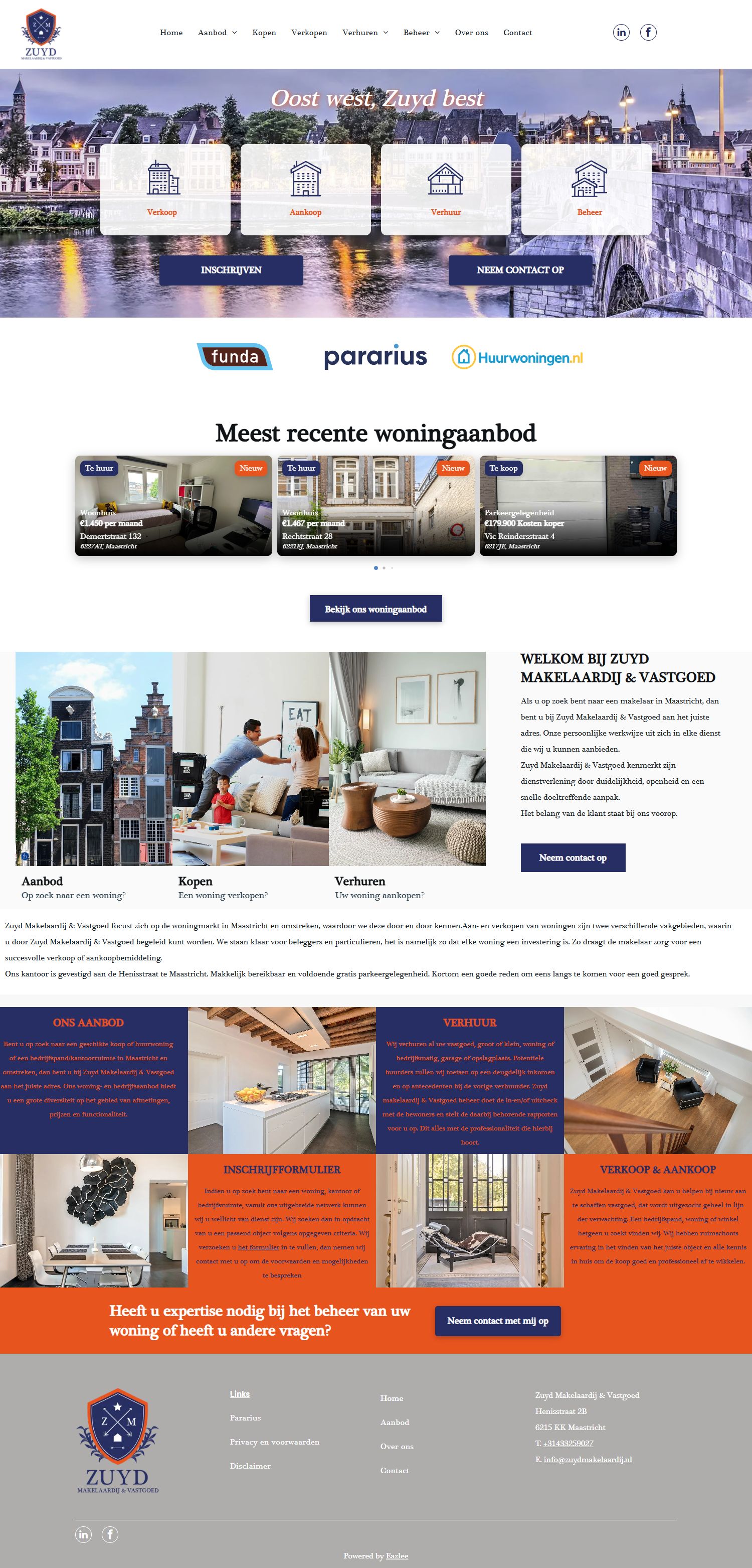 Screenshot der Website von www.zuydmakelaardij.nl