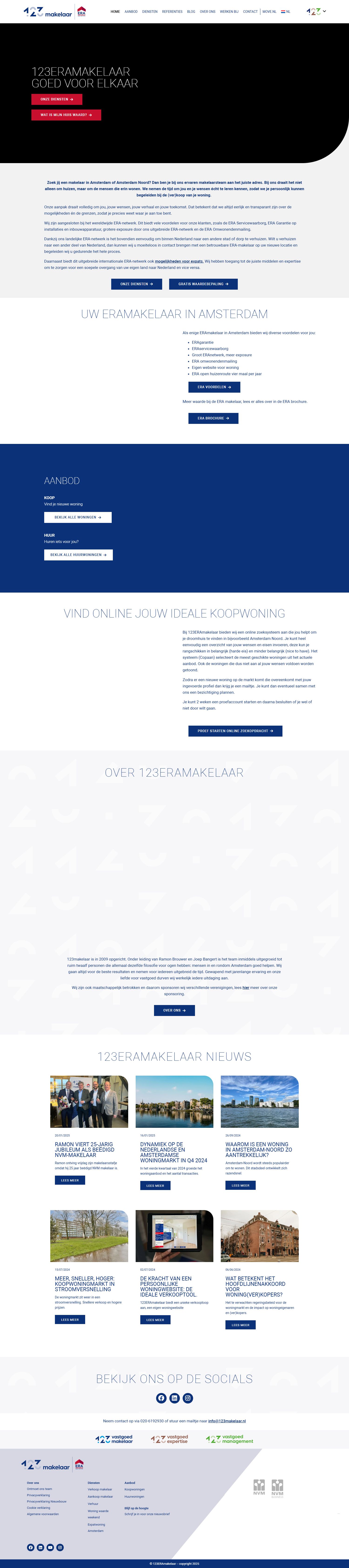 Screenshot of the website of www.123makelaar.nl