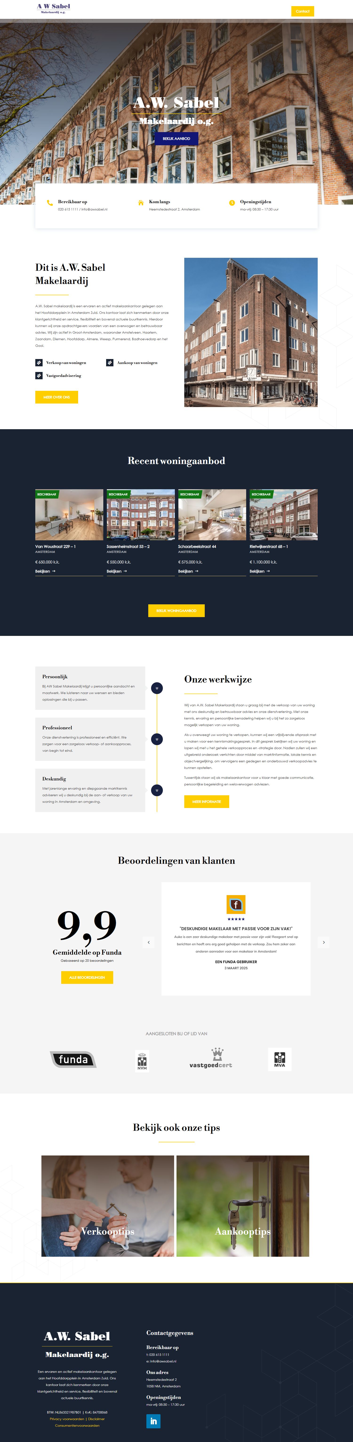 Screenshot of the website of www.awsabel.nl