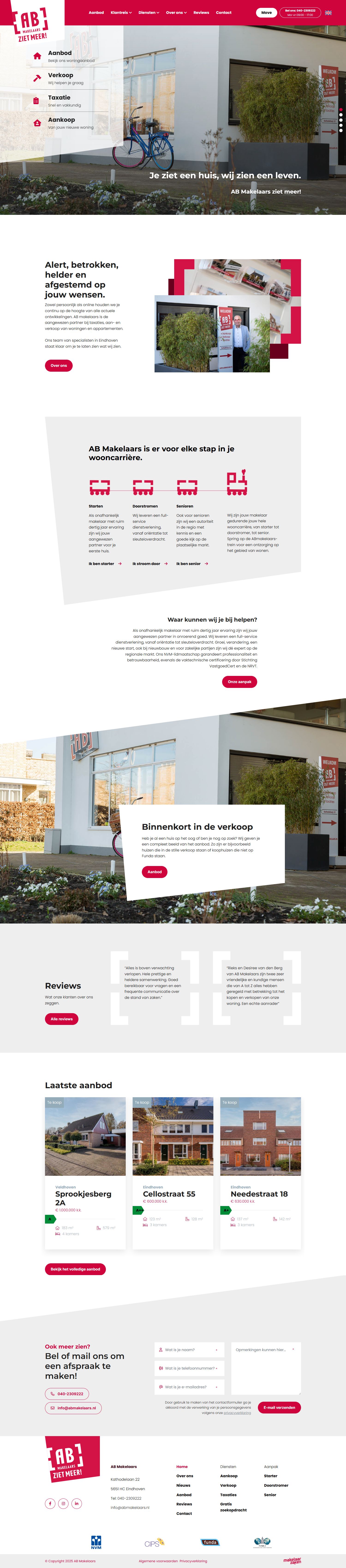 Capture d'écran du site web de www.abmakelaars.nl