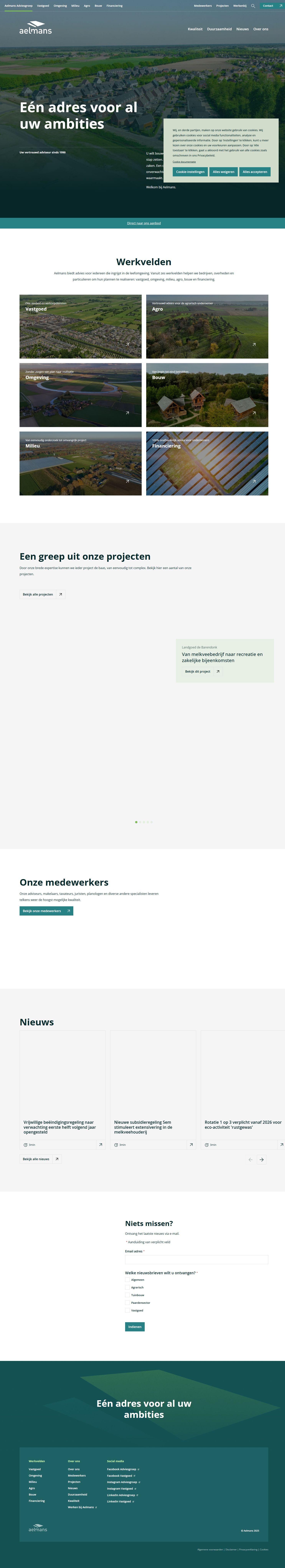Screenshot of the website of www.aelmans.com