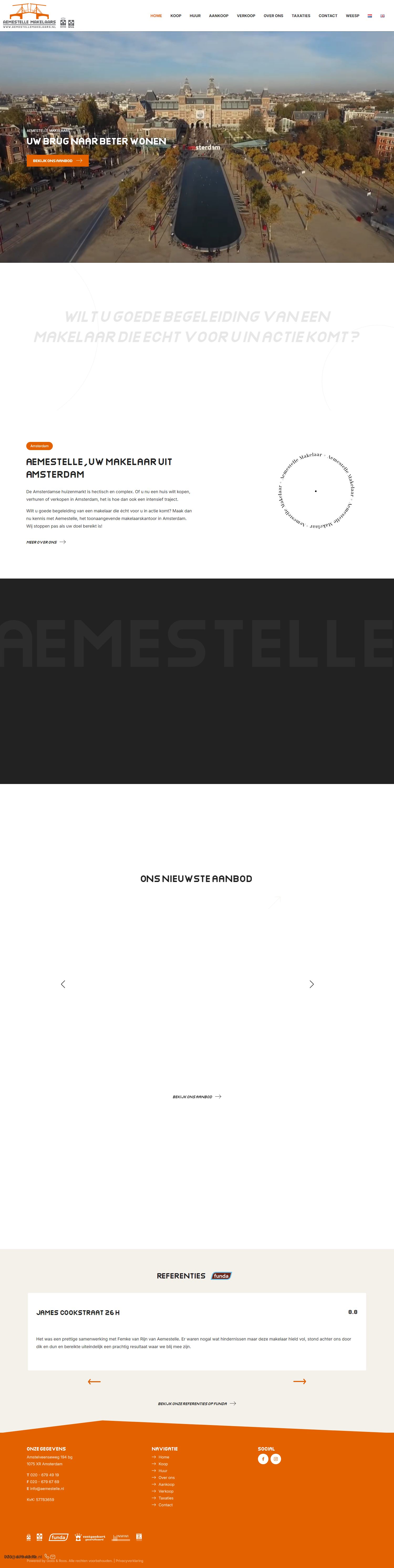 Screenshot van de website van www.aemestelle.nl