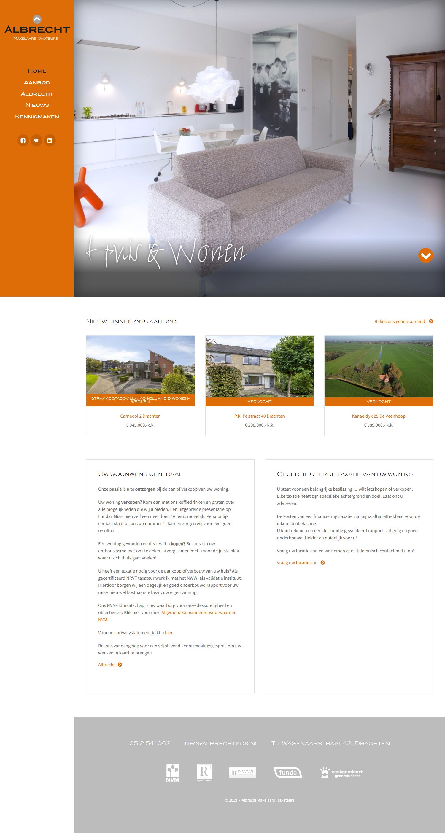 Capture d'écran du site web de www.albrechtkok.nl