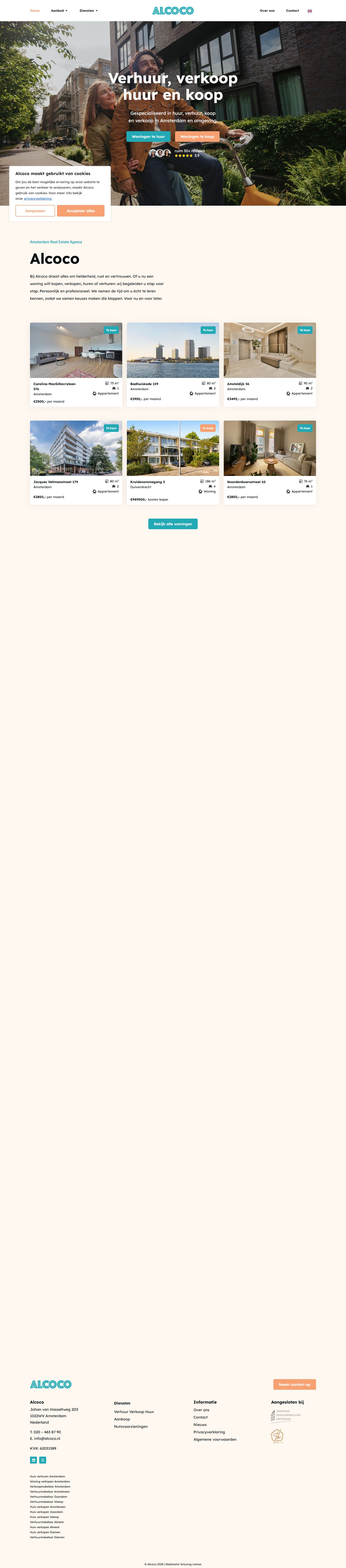Capture d'écran du site web de www.alcoco.nl