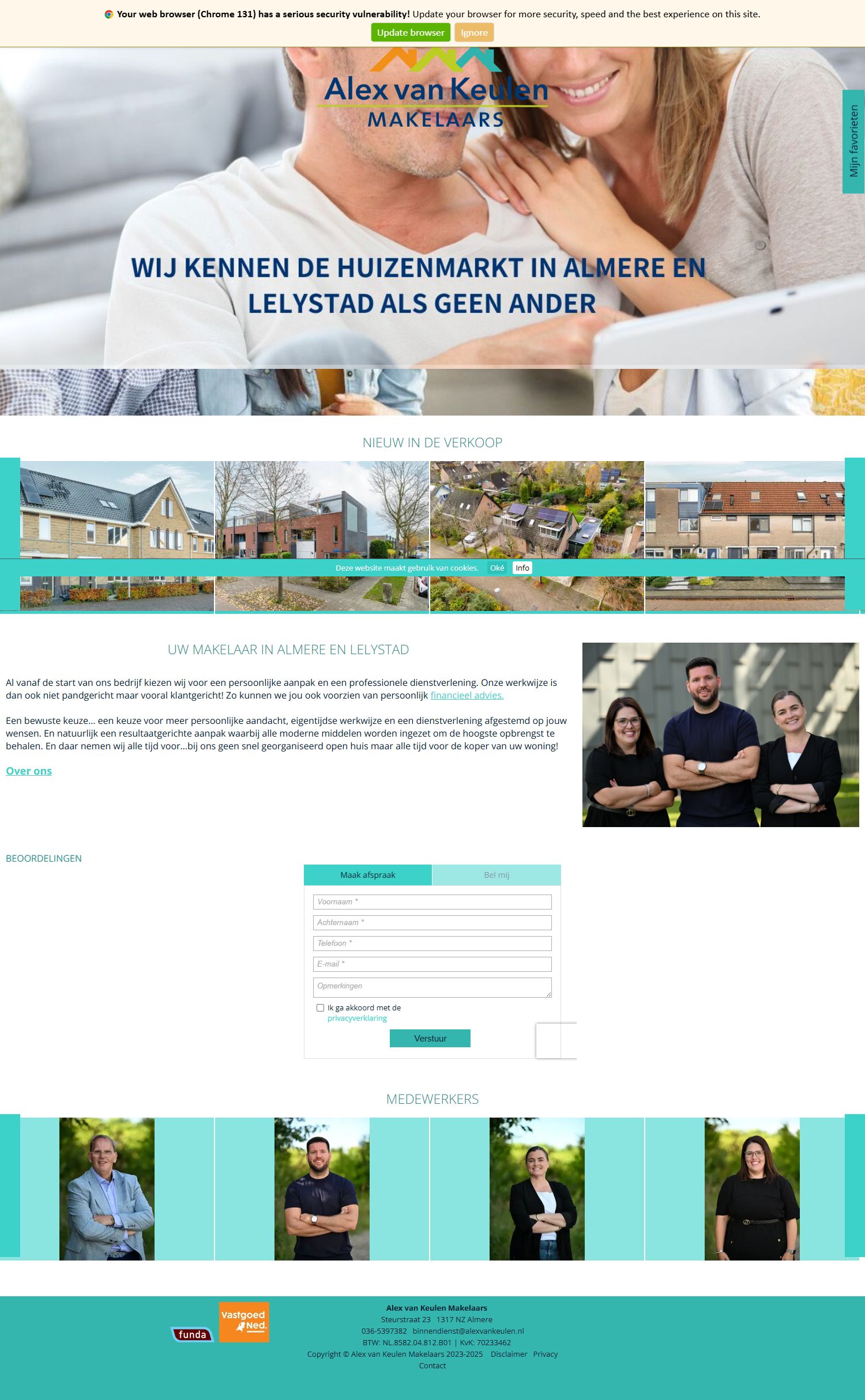 Screenshot of the website of www.alexvankeulen.nl