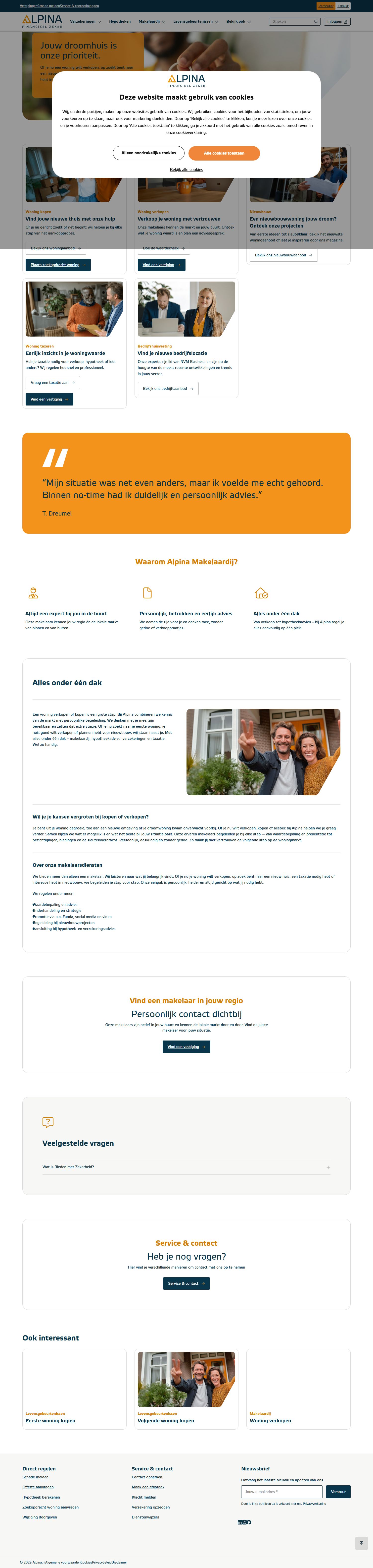 Screenshot of the website of www.renesmakelaardij.nl