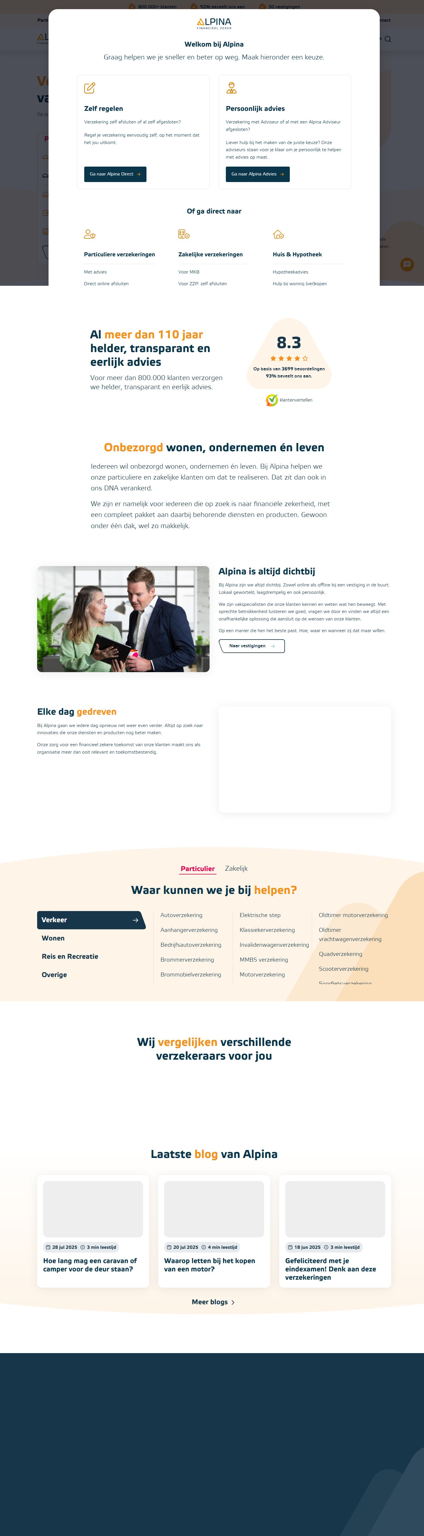 Screenshot van de website van www.alpina.nl