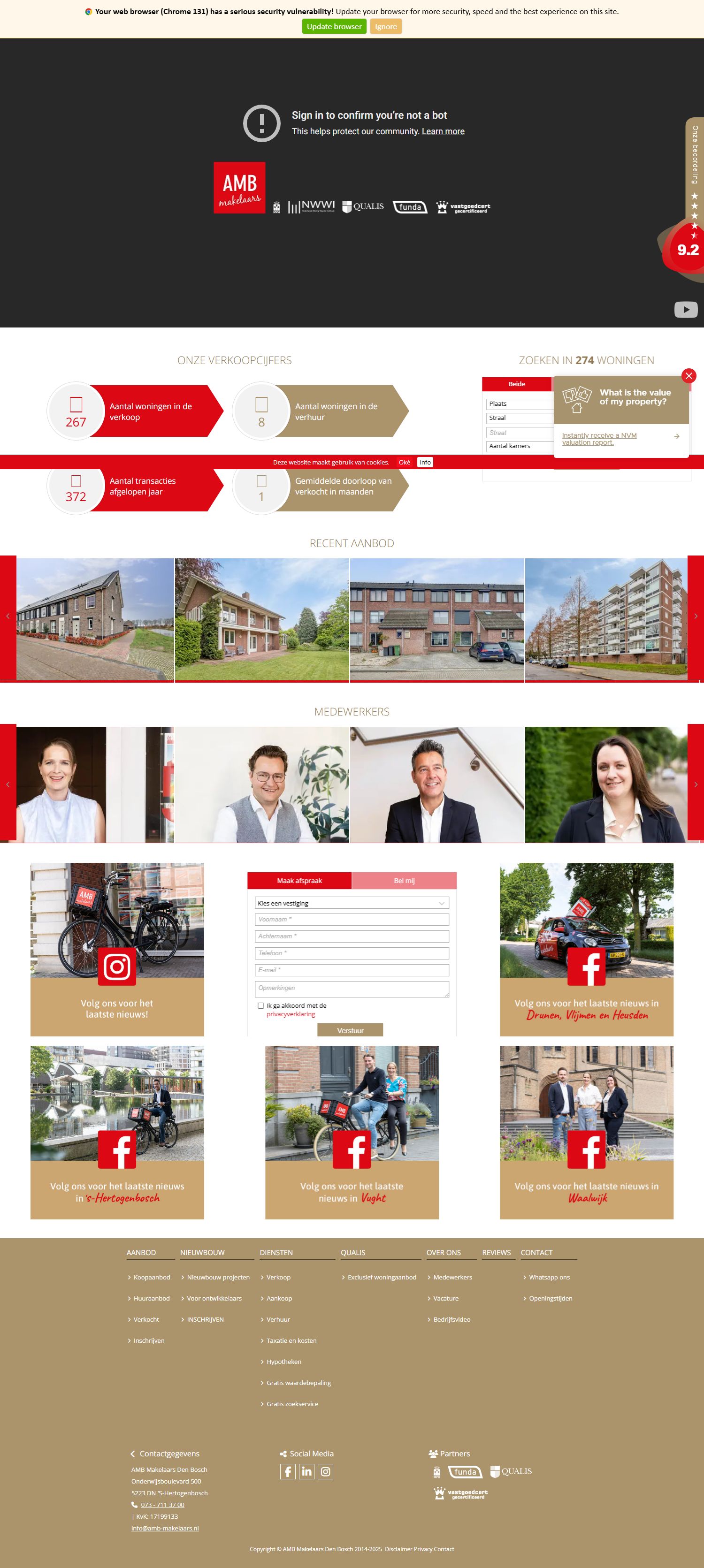 Screenshot van de website van www.amb-makelaars.nl