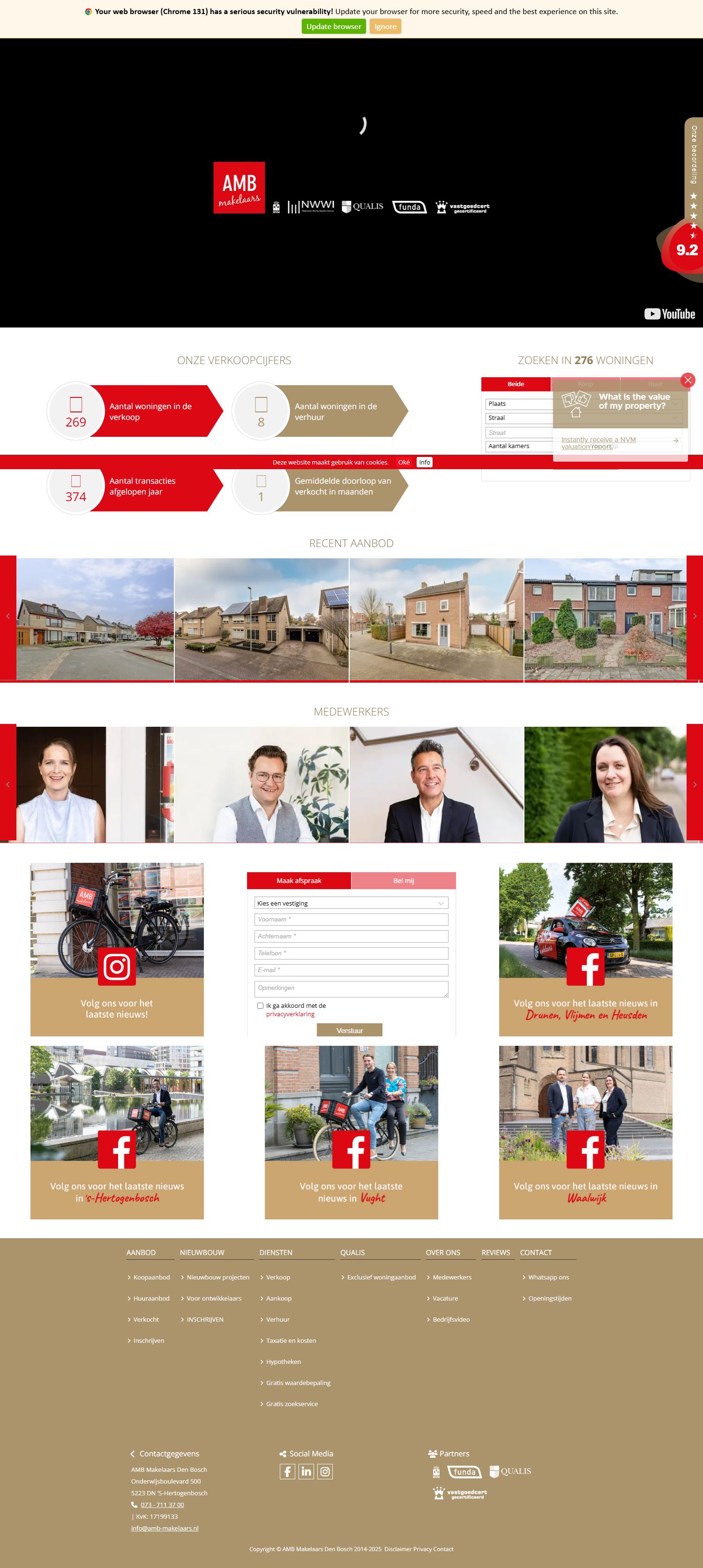 Screenshot of the website of www.amb-makelaars.nl