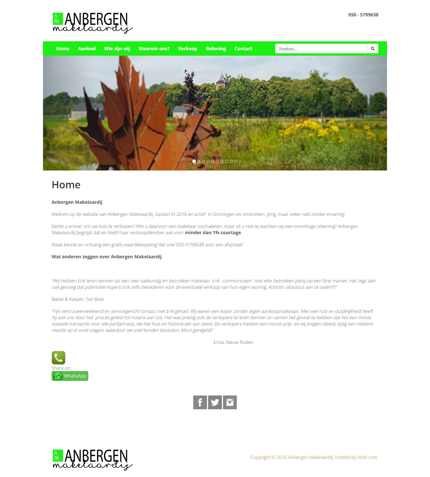 Capture d'écran du site web de www.anbergenmakelaardij.nl